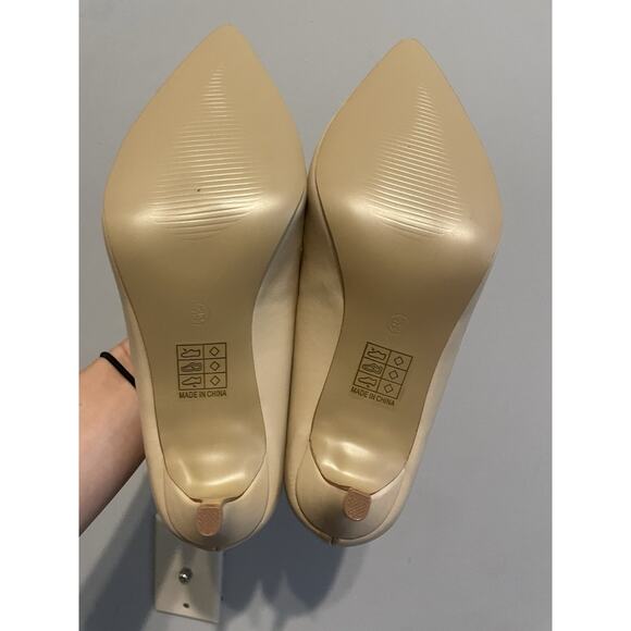 Journee Collection Size 6.5 Gabriella‎ Stiletto Pump Heels In Beige Tan, New - Picture 4 of 6